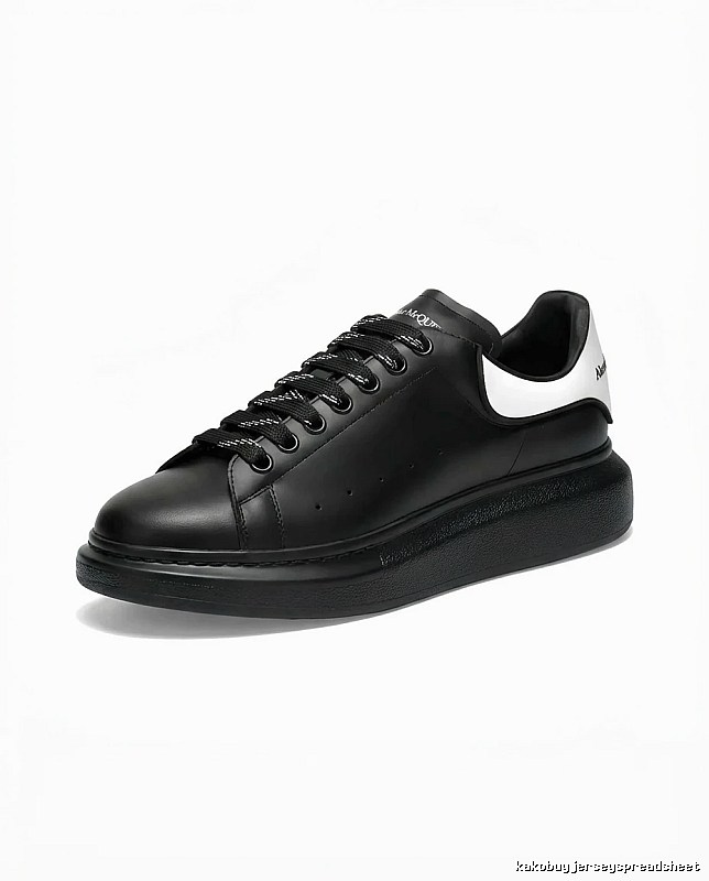 McQueen thick-soled black and white casual shoes