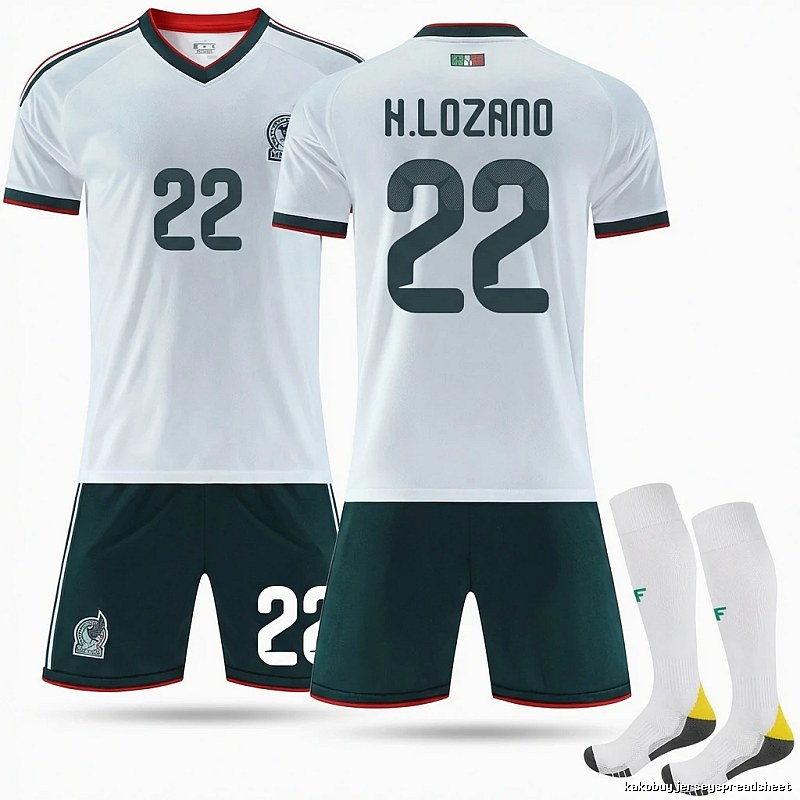 Mexican No. 22 white football jersey