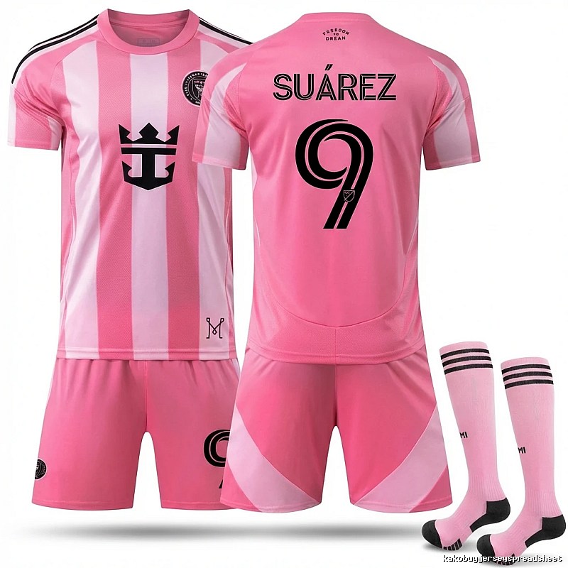 Miami International pink striped football jersey