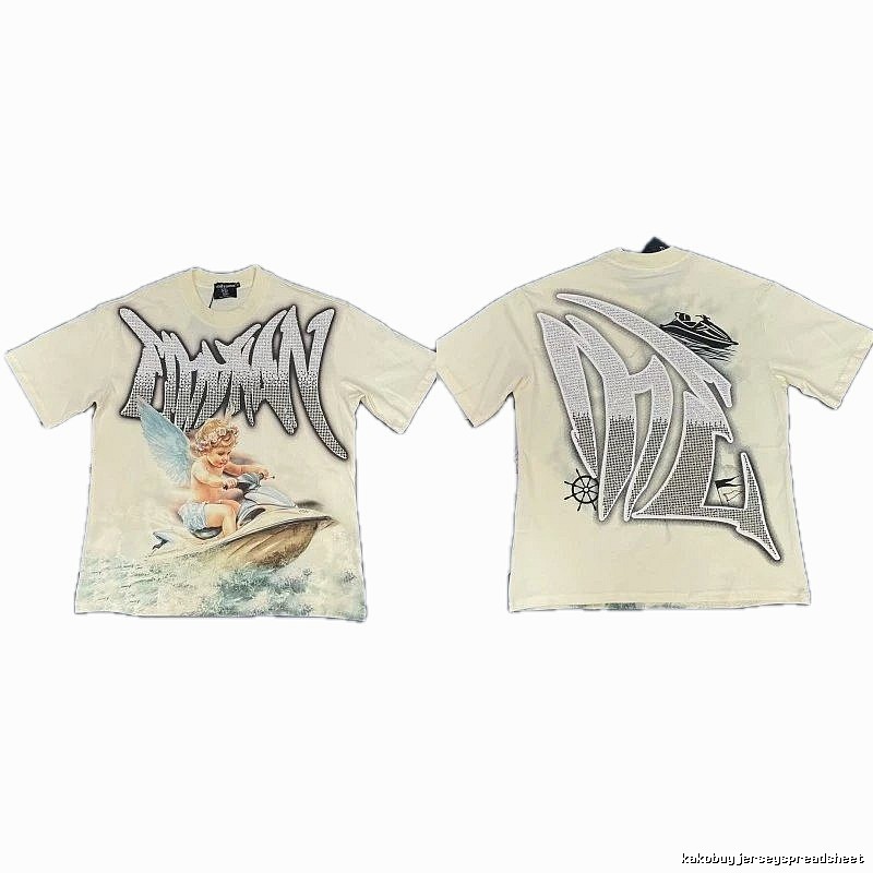 Mixed Emotion Off-white Street-style Angel Print T-shirt