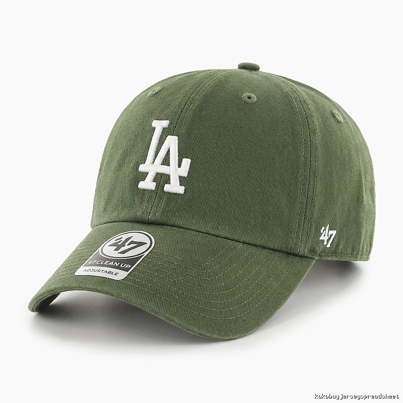 MLB baseball-style olive-colored baseball cap