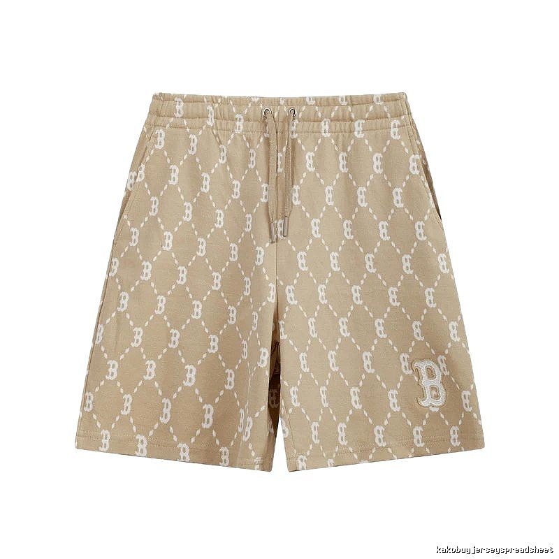MLB checkered casual khaki shorts
