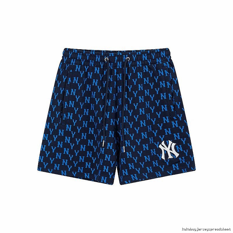 MLB full-print style dark blue shorts
