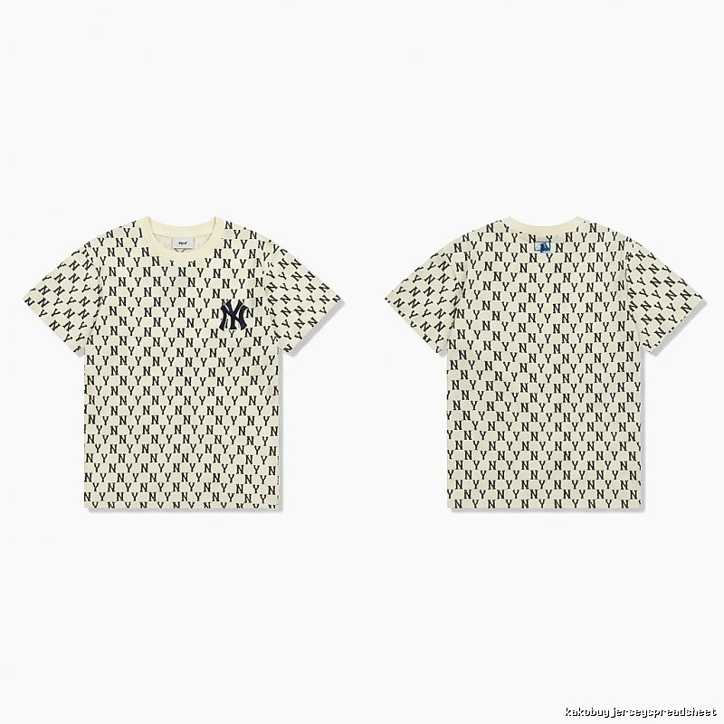 MLB full-print trendy style white T-shirt