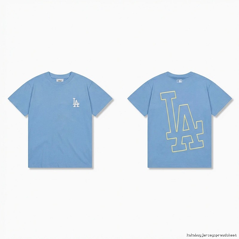 MLB LA Series Simple Style Blue T-shirt