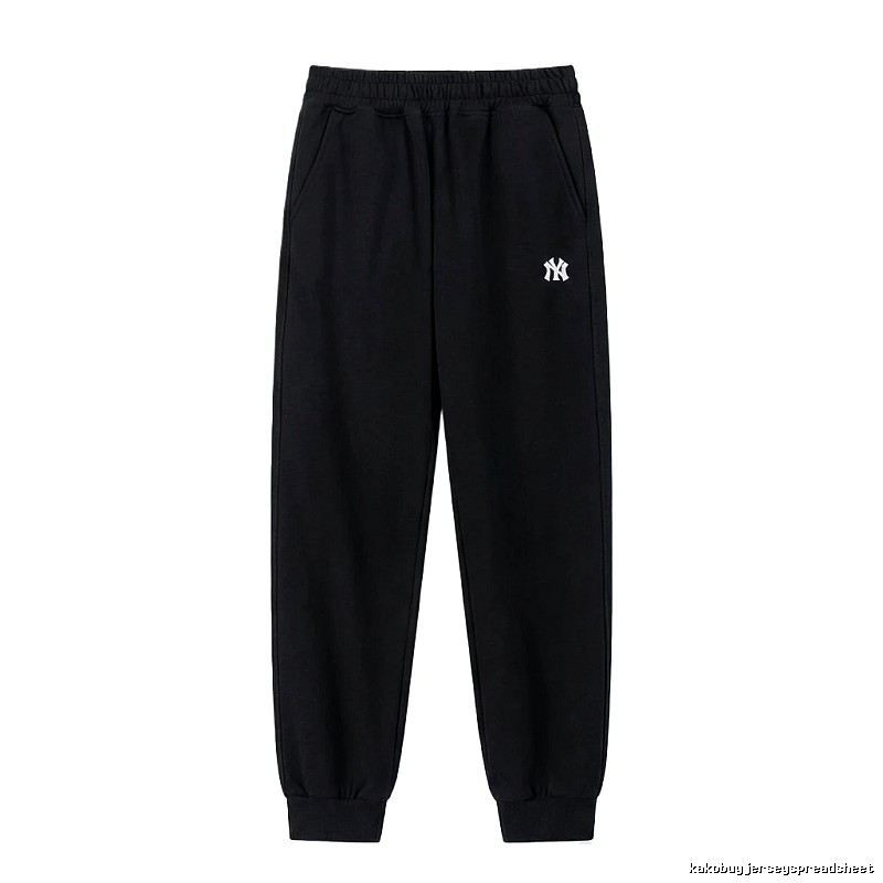 MLB large logo casual style black pants