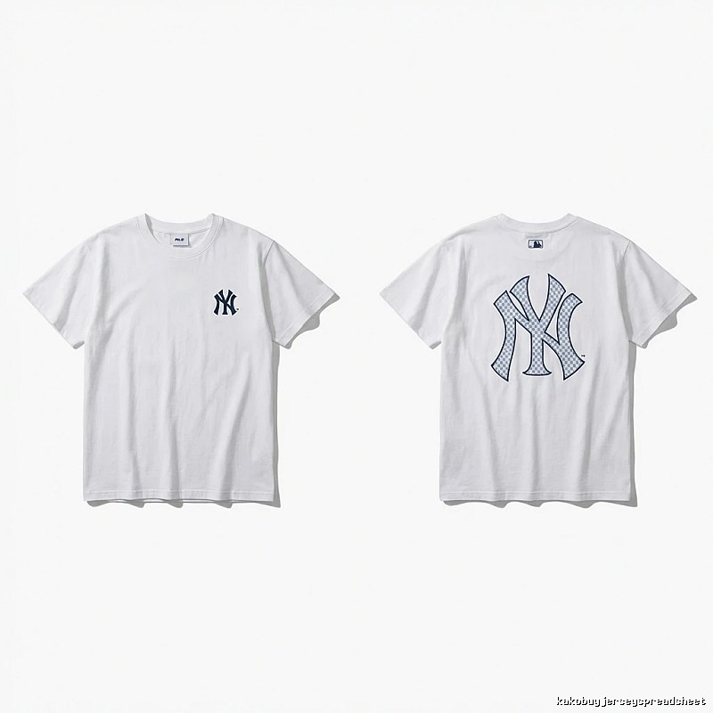MLB NY Series Simple Style White T-shirt