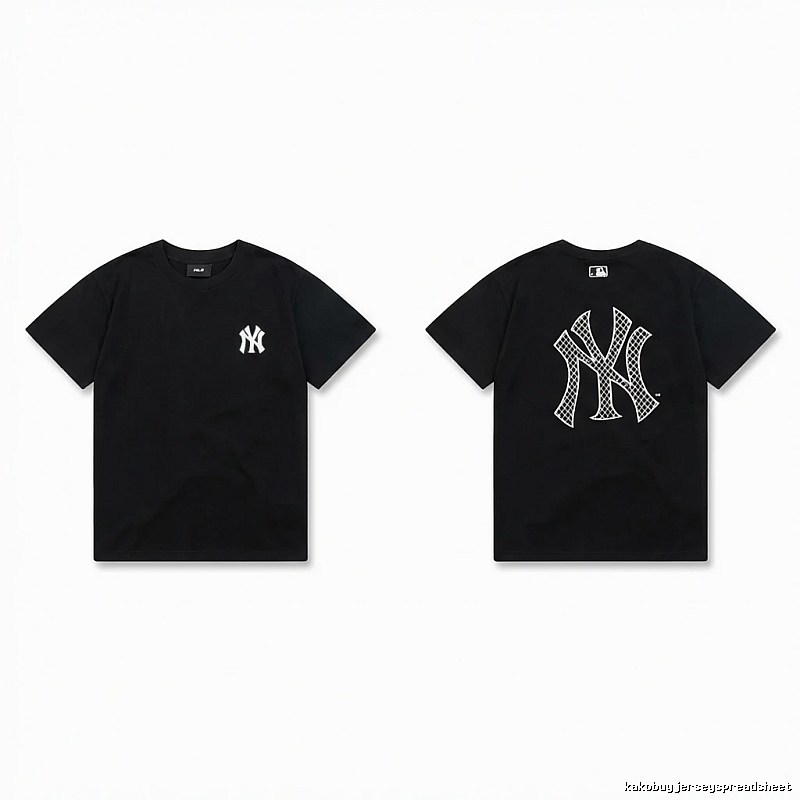 MLB NY Series Trendy and Cool Style Black T-shirt
