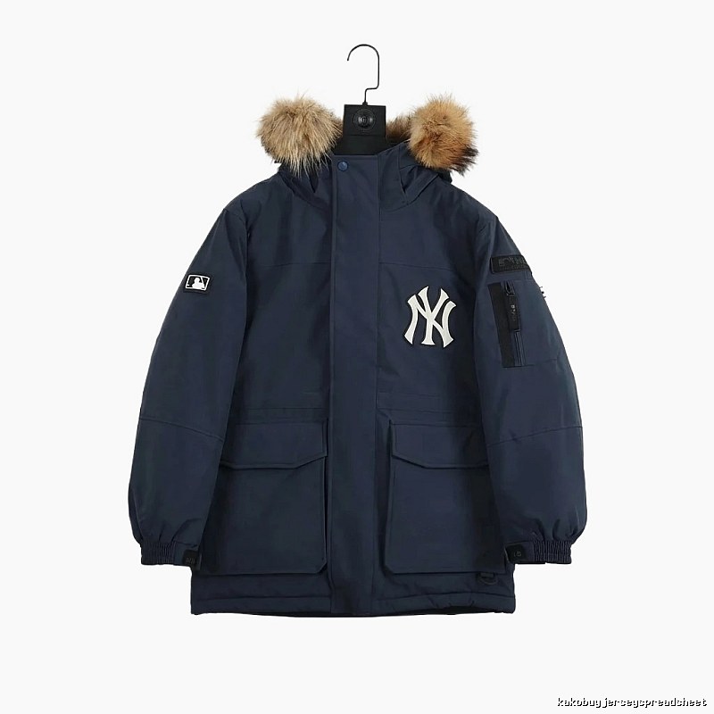 MLB workwear style navy blue down jacket