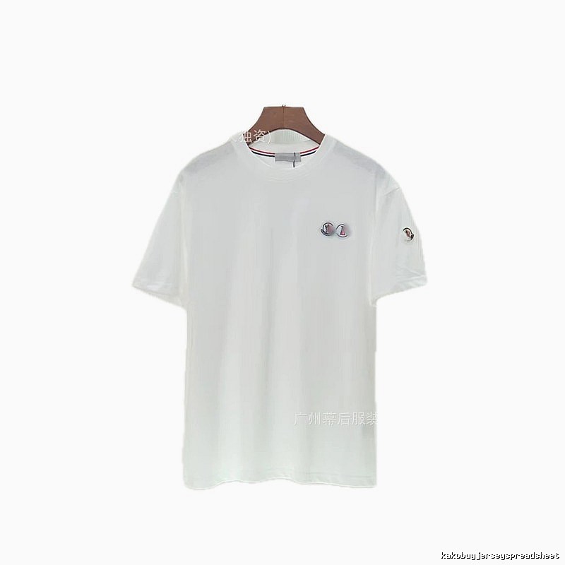 Moncler Badge Casual Style White T-Shirt