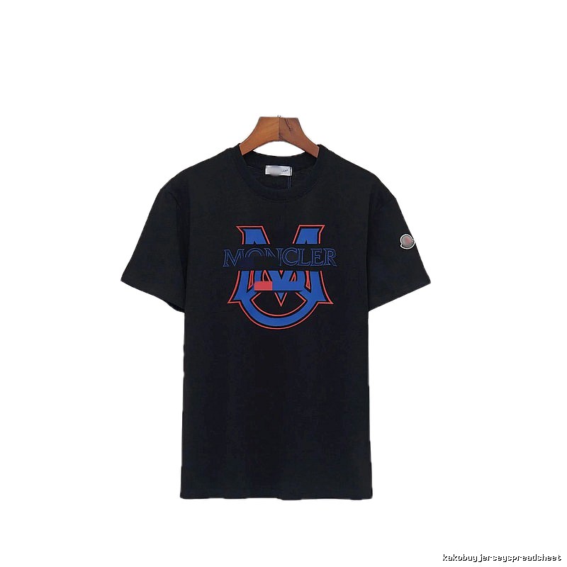 Moncler Big M Collection Casual Style Black T-Shirt