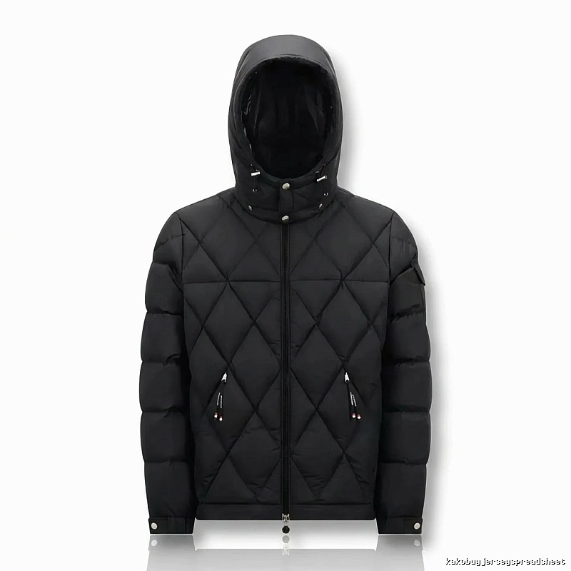 Moncler diamond-check trendy and cool style black down jacket
