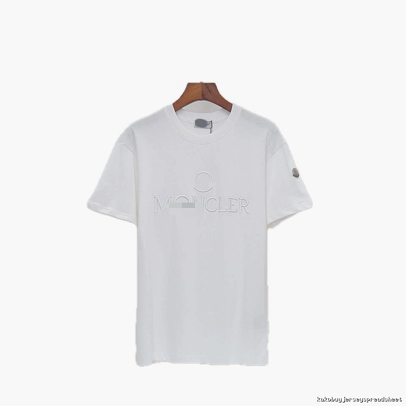 Moncler Embossed Casual Style White Short-sleeve T-shirt