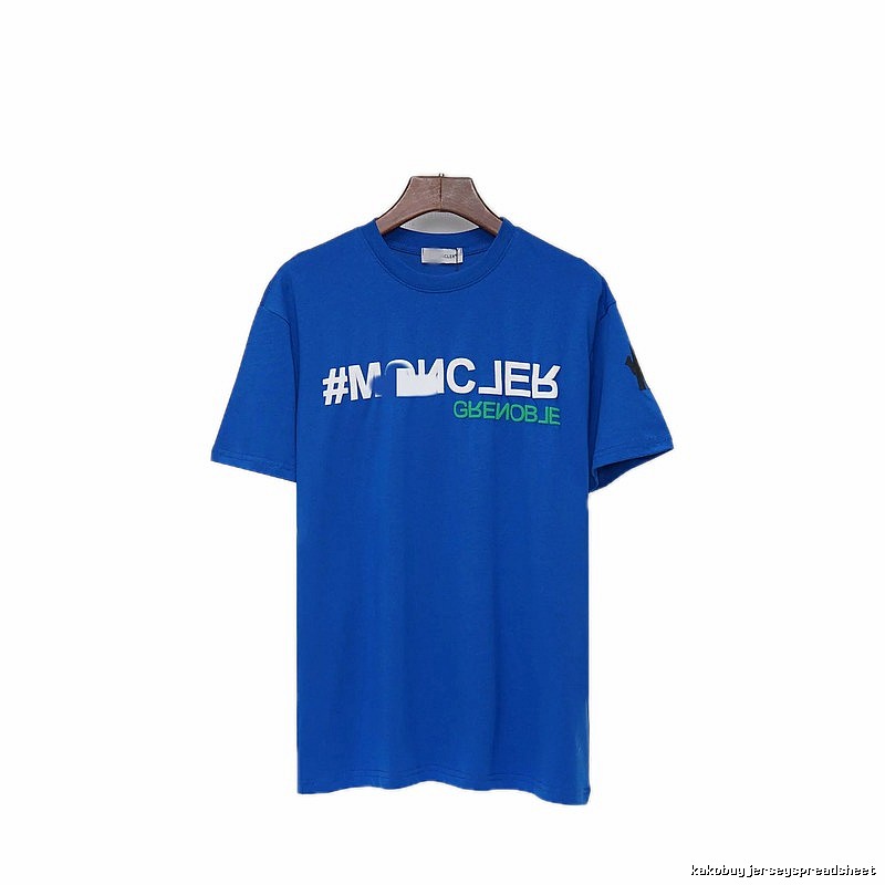 Moncler Grenoble Street Style Blue Short-sleeve T-shirt