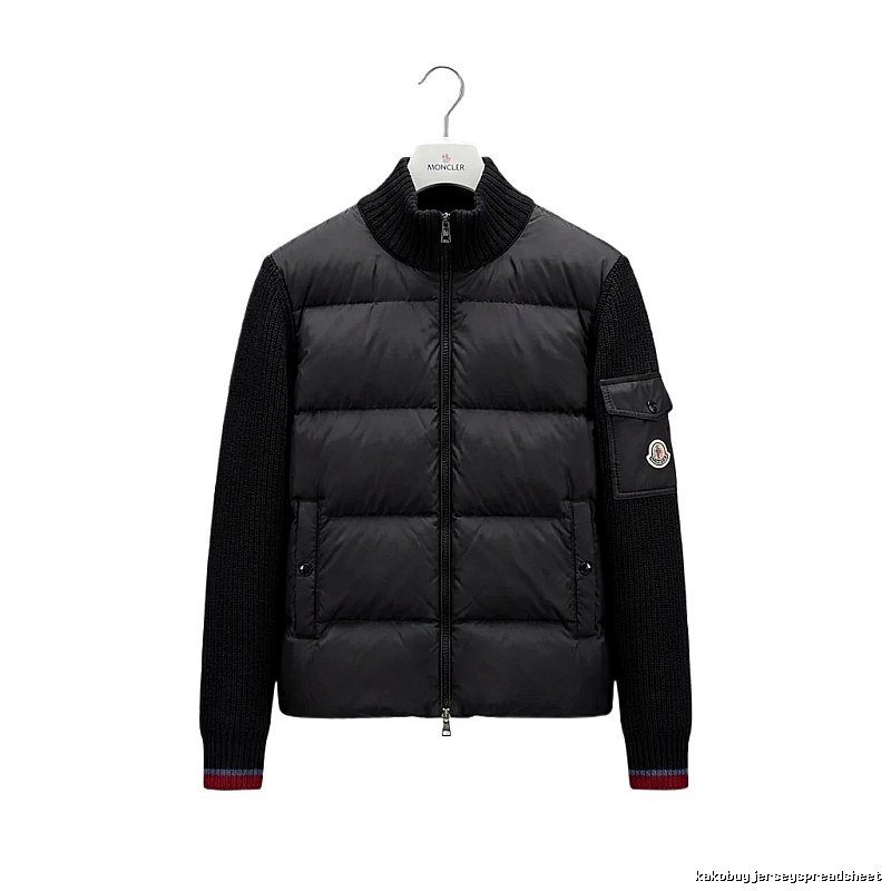 Moncler knitted and spliced black down jacket
