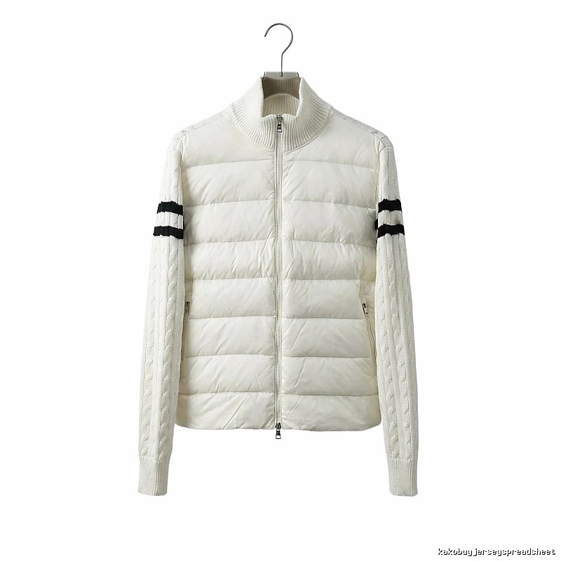 Moncler knitted and spliced windproof white down jacket