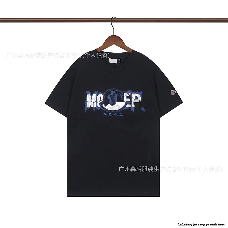 Moncler Letter Print Casual Black T-Shirt