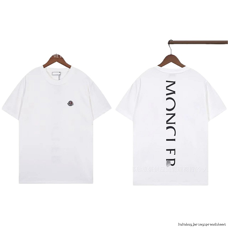 Moncler Letter Print Trendy Style White T-Shirt