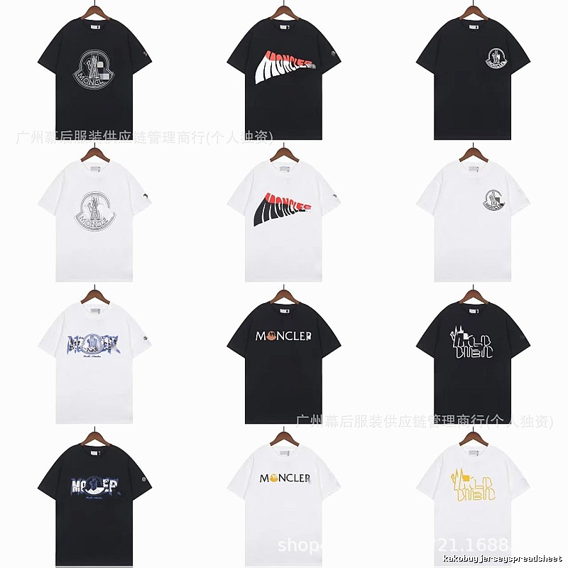 Moncler Logo Printed Trendy Black & White Short-Sleeve T-Shirt