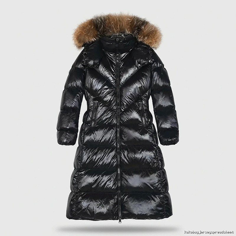 Moncler long stylish black down jacket