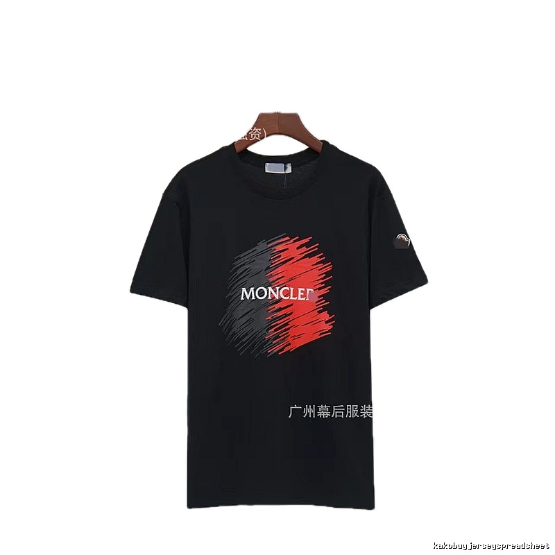 Moncler Printed Trendy Style Black Short-sleeve T-shirt