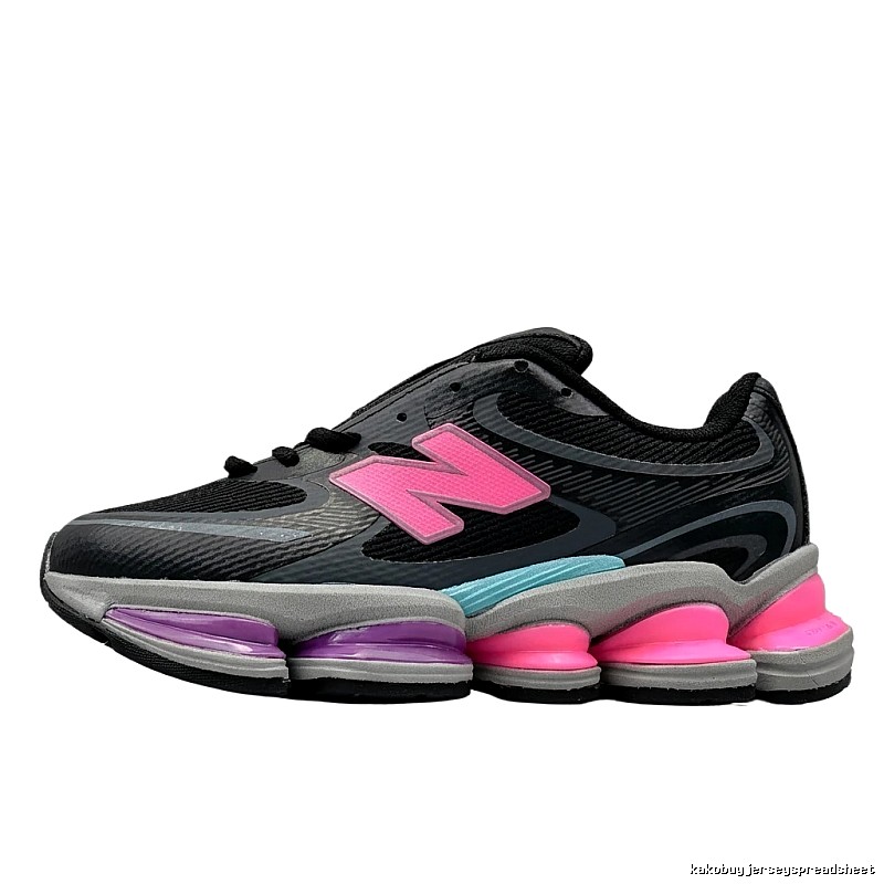 New Balance trendy black, grey and pink sports shoes