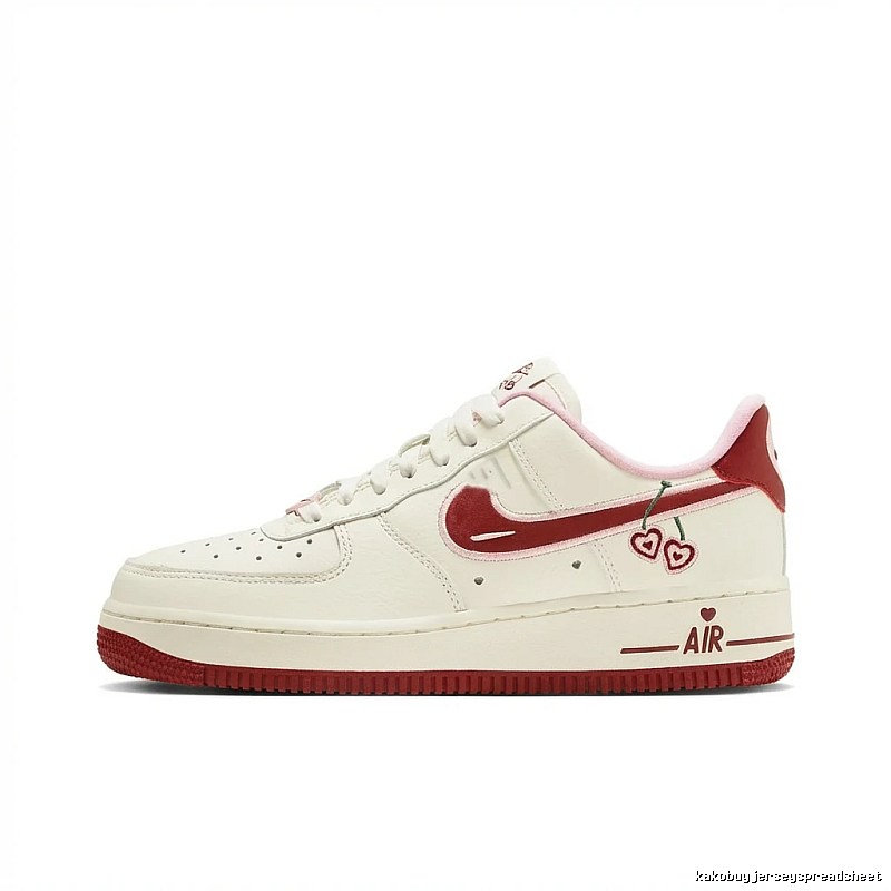 Nike Air Force 1 Sweet Style White and Red Shoes