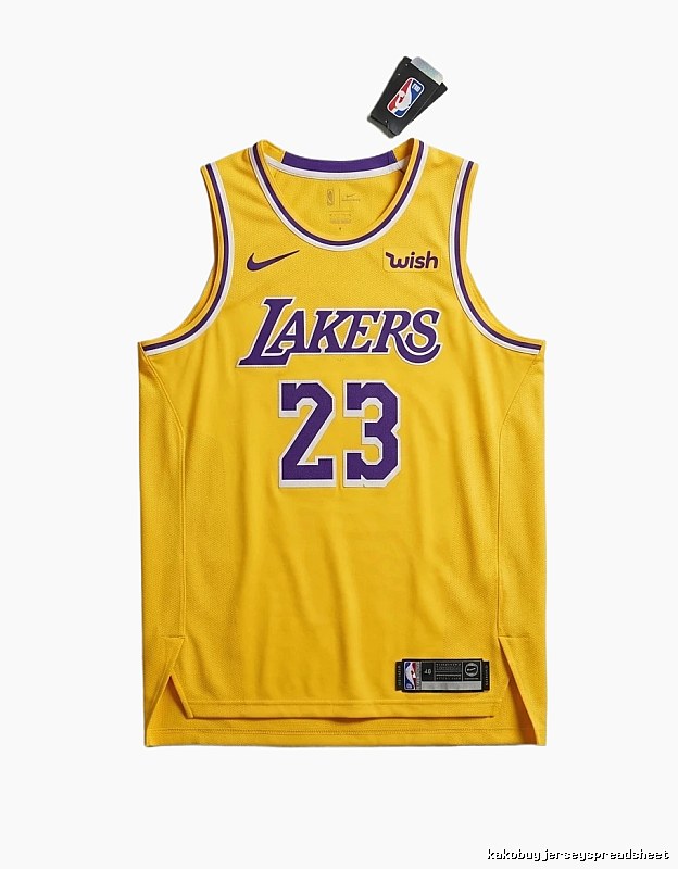 Nike LeBron James Lakers yellow jersey.