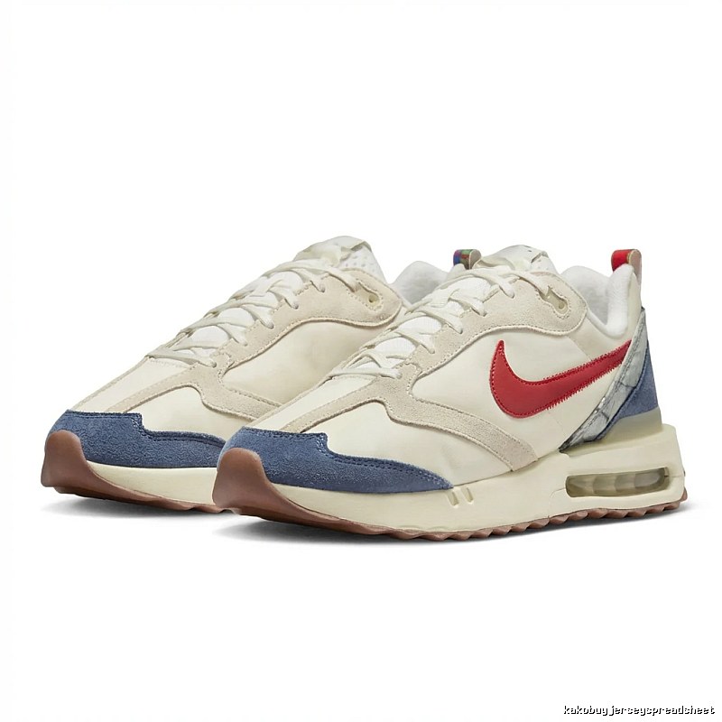 Nike retro-style white, red and blue sports shoes
