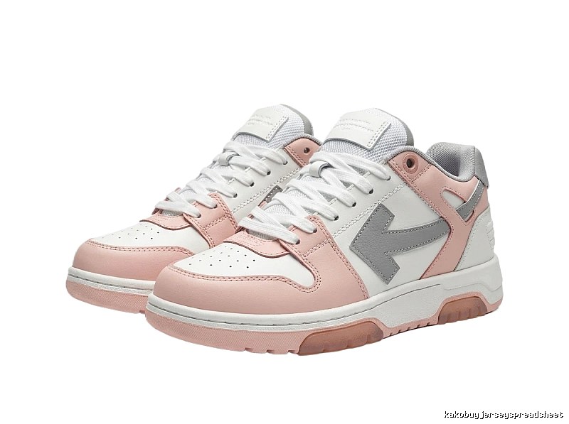 Off-White Pink and White Casual Sports Shoes