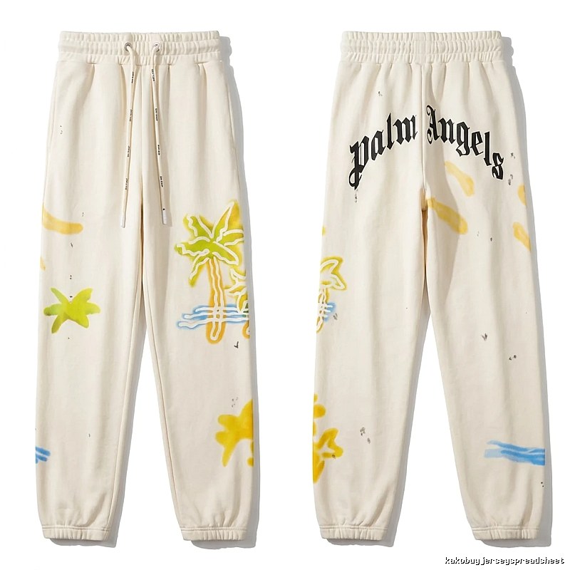 Palm Angels Graffiti Style White Sweatpants