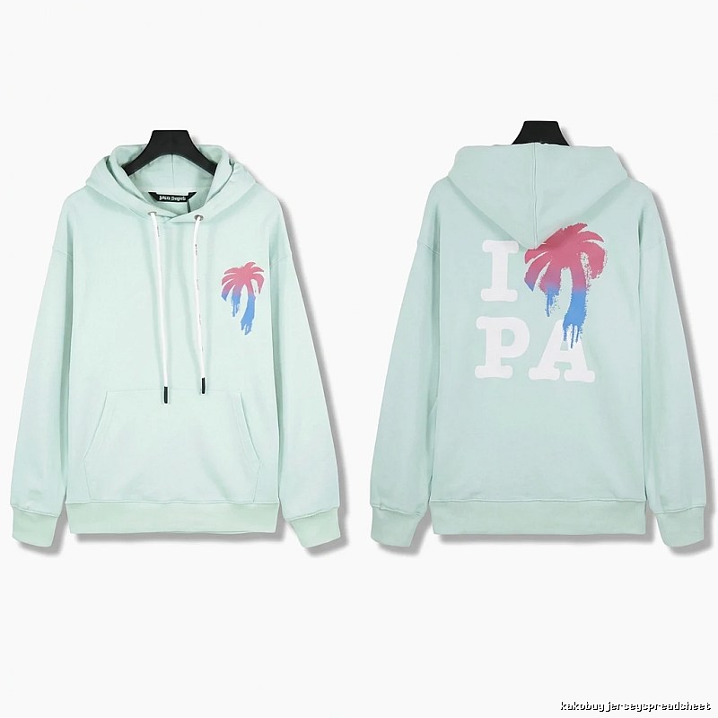 Palm Angels Palm Print Trendy Brand Light Blue Sweatshirt