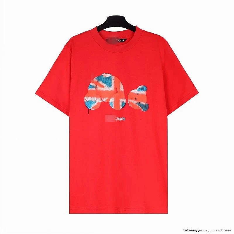 Palm Angels Streetwear Bear graphic T-shirt White Colorful Bear with Logo Accent