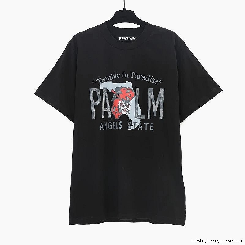 Palm Angels Travel Logo T-shirt White Palm Tree with Modern Look