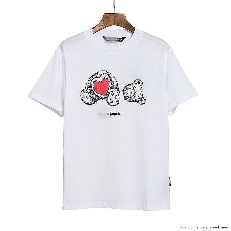 Palm Angels Urban Bear graphic T-shirt White Colorful Bear with Statement Pattern