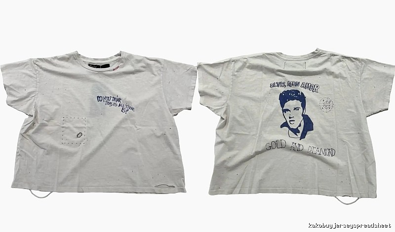 Paly Hollywood Elvis Vintage Distressed White T-Shirt