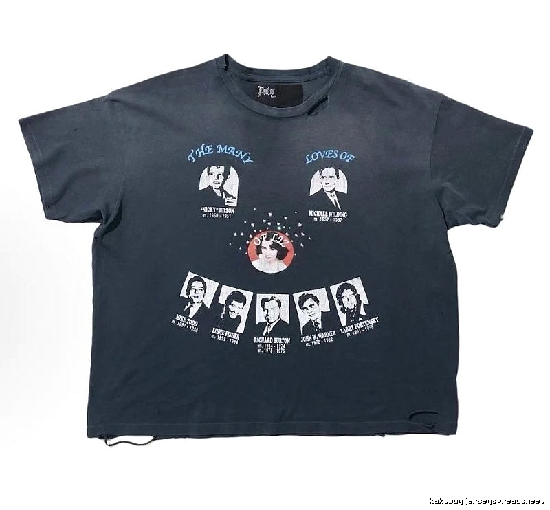 Paly Hollywood Portrait Print Vintage Charcoal Black T-Shirt