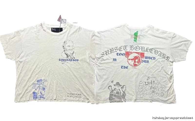 Paly Hollywood Sunset Collection Vintage Distressed Off-white T-shirt