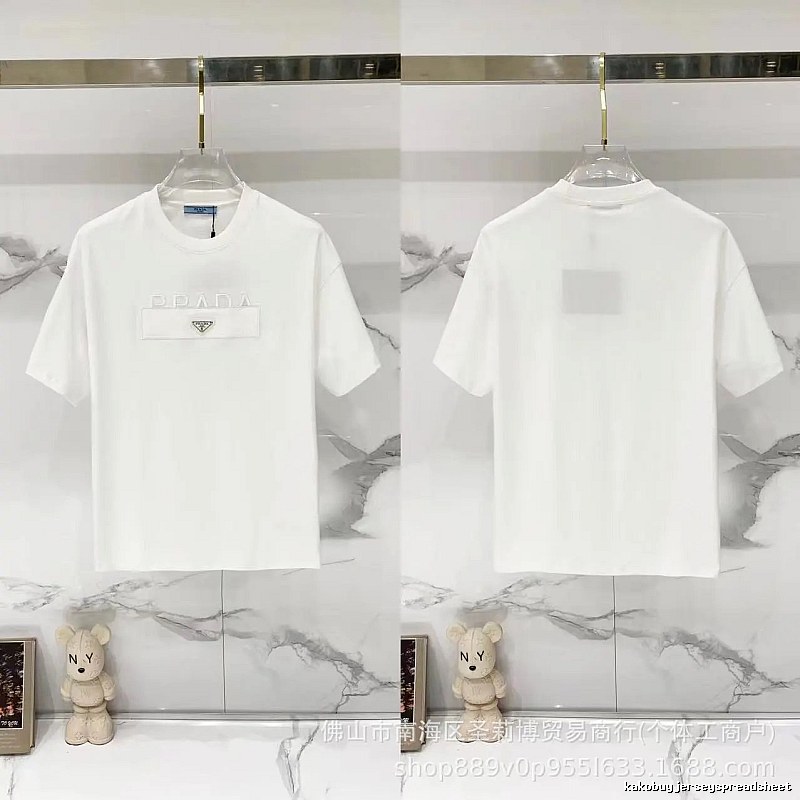Prada Classic Triangle Logo Minimalist Style White T-Shirt