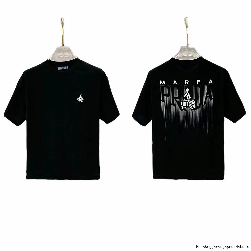 Prada Marfa Streetwear Style Black Short-sleeve T-shirt