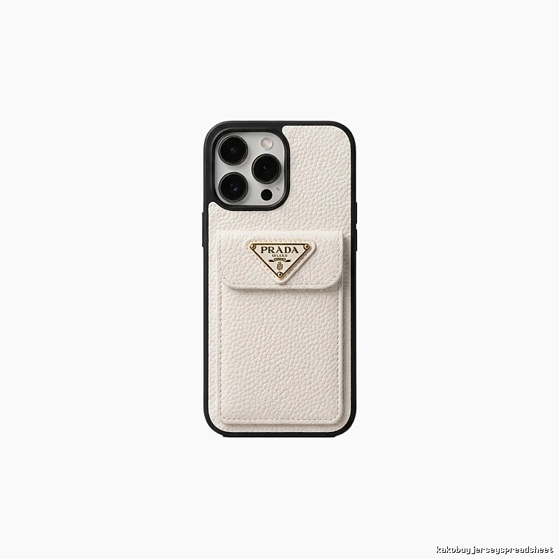 Prada minimalist style white iPhone case