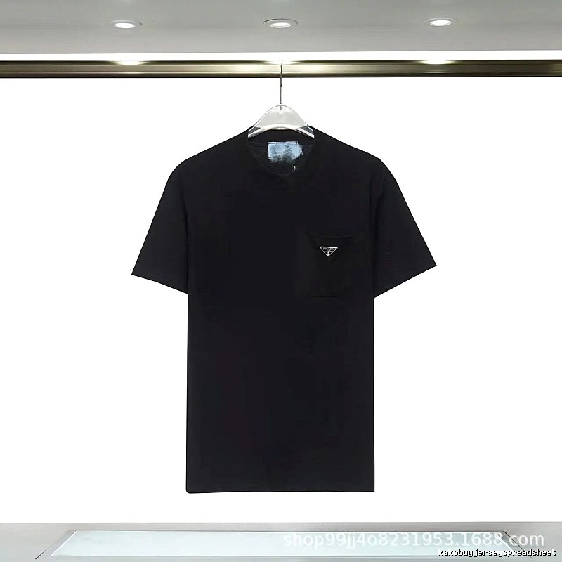 Prada Triangle Logo Minimalist Style Black Short-sleeve T-shirt