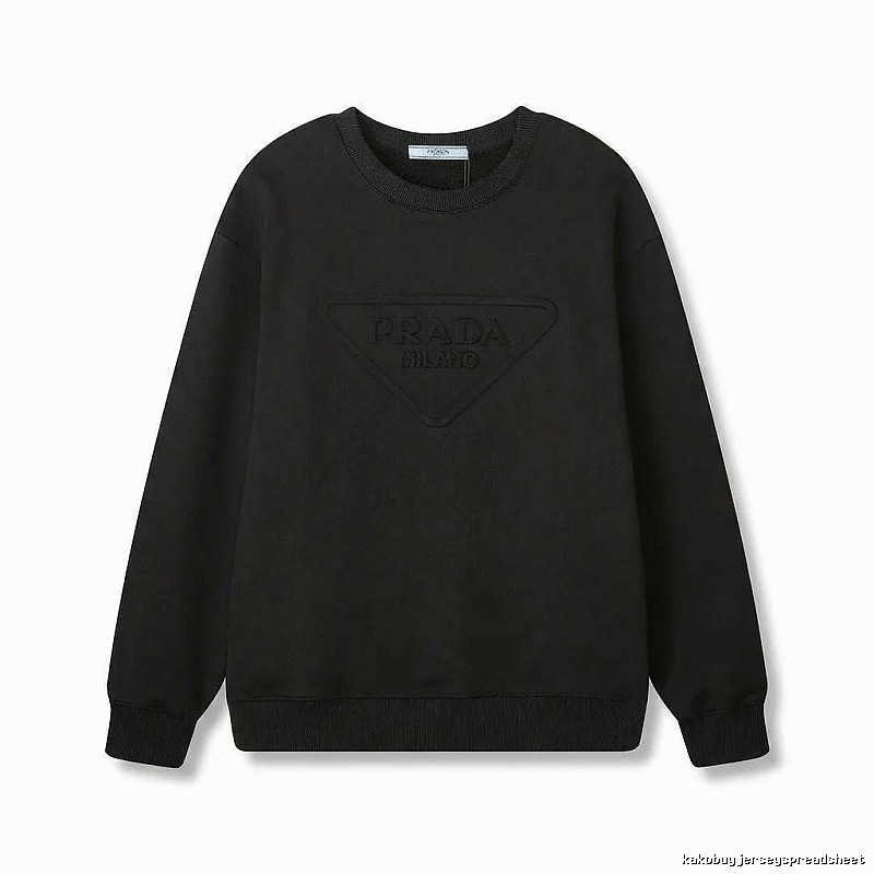 Prada triangular logo simple black sweatshirt