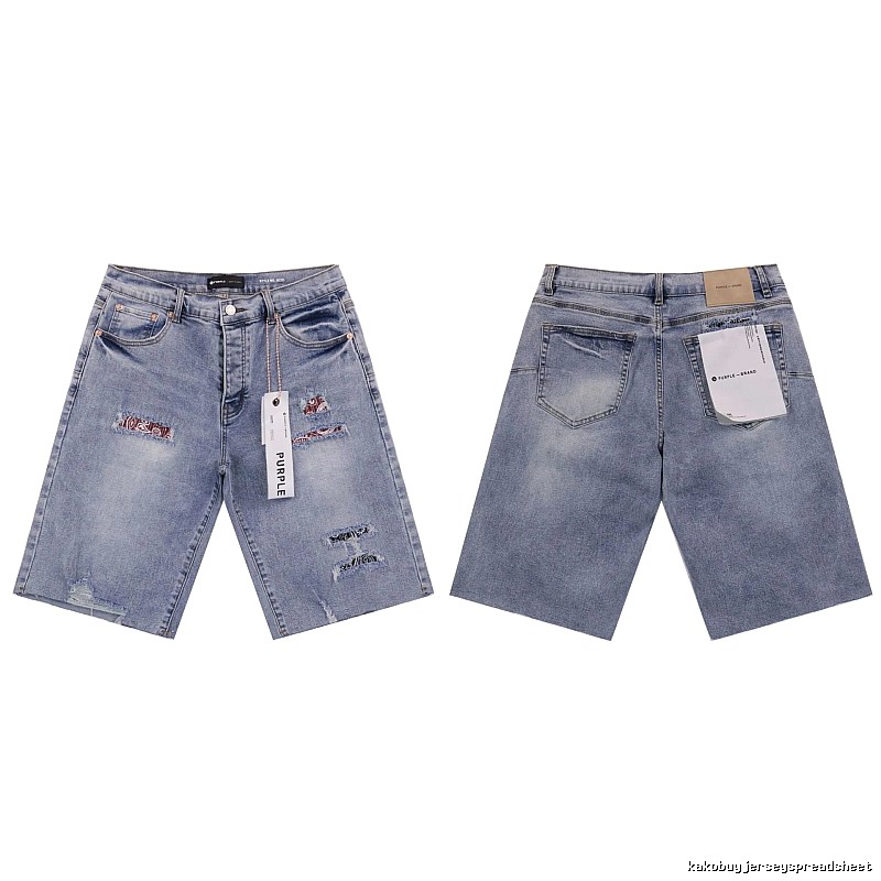 PurpleGodspeed Distressed Light Blue Denim Shorts