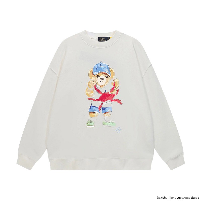 Ralph Lauren Bear Cartoon White Sweatshirt