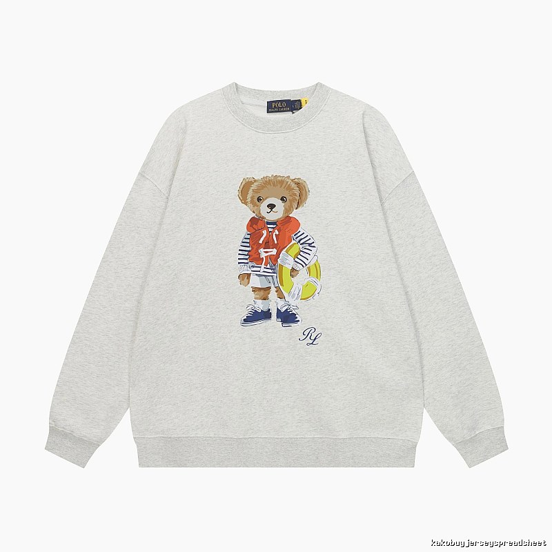 Ralph Lauren Bear Print Light Grey Sweatshirt