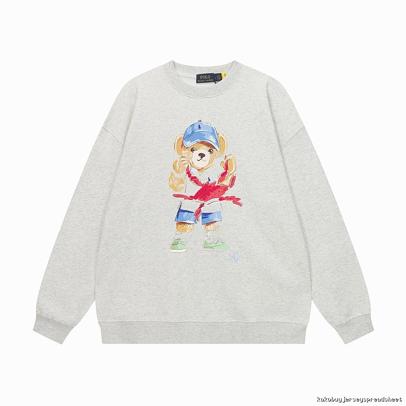 Ralph Lauren cartoon bear light gray sweatshirt
