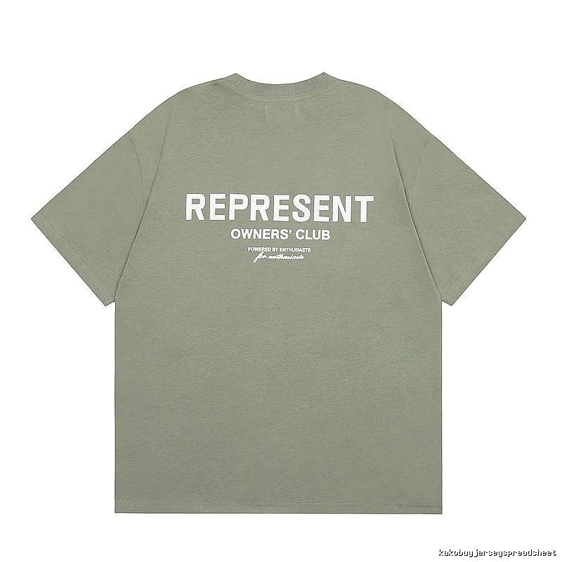 Represent Army Green Style 868 Owners Club T-Shirt Signature Detail Logo