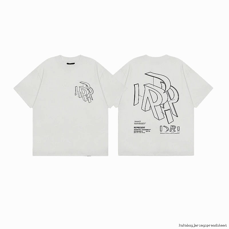 Represent Geometric Print Street-style Off-white T-shirt