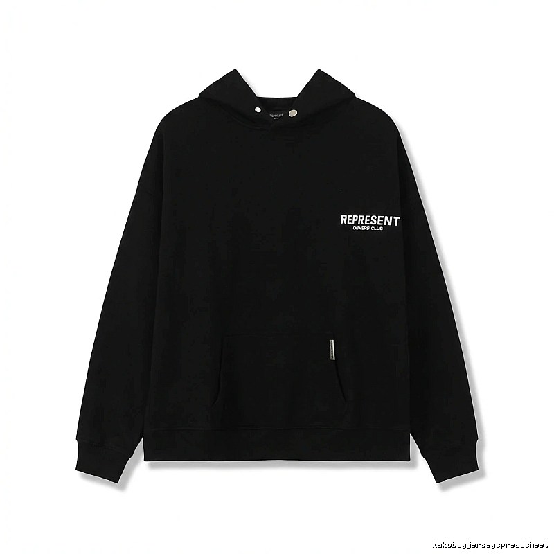 REPRESENT Minimalist Style Black Hoodie